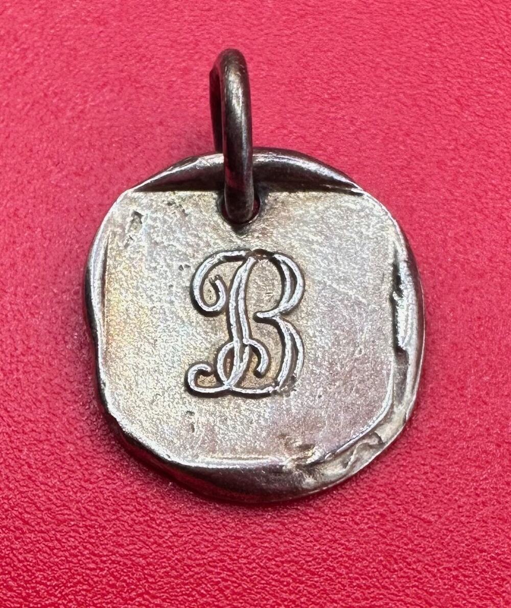 Waxing Poetic Initial Letter "B" Sterling Silver 925 Charm Or Pendant